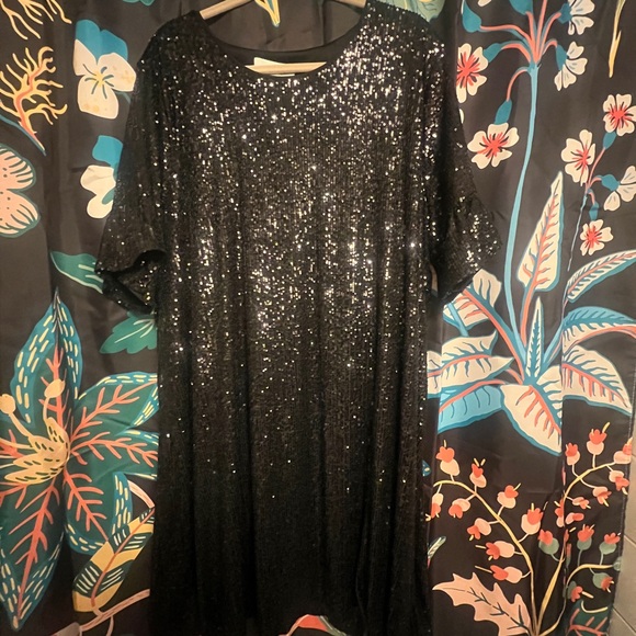 3X Addition Elle Black Sequined Dress - NWT - Picture 5 of 5